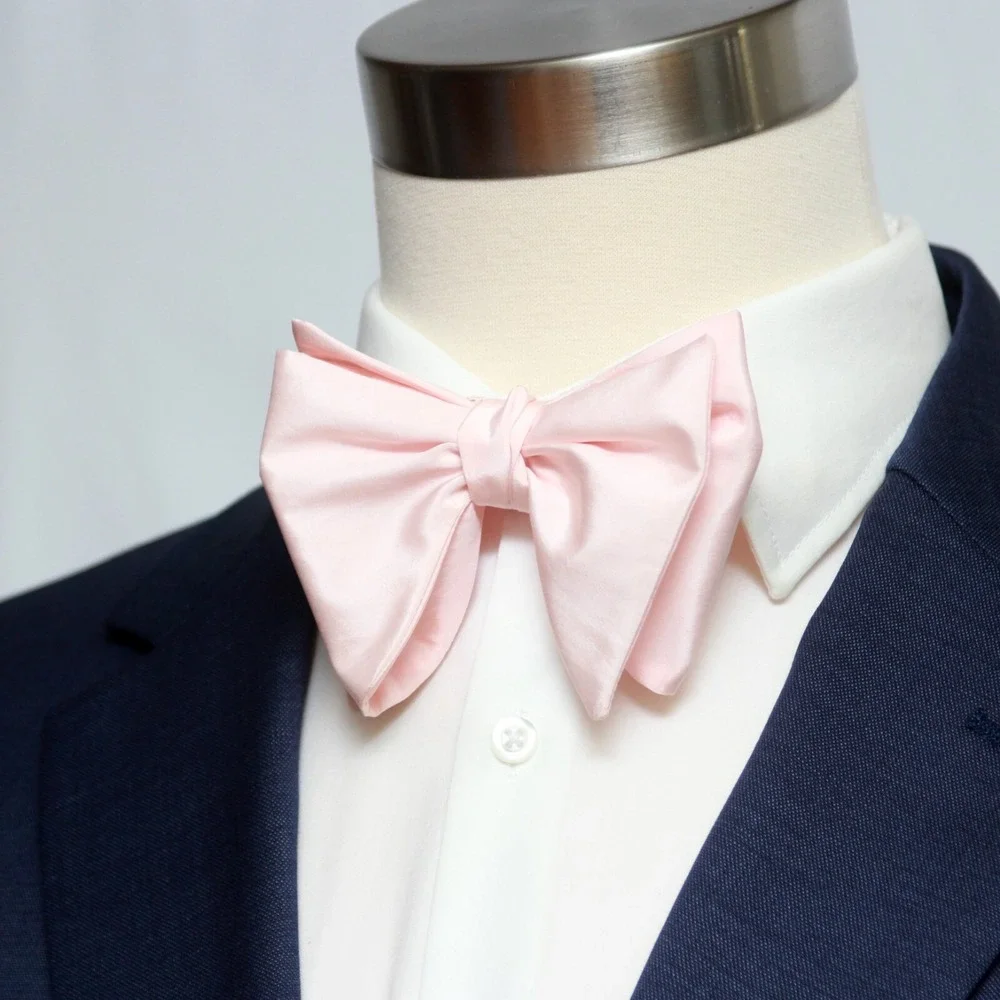 Men's Self-tied Bow Tie Big Butterfly‎ Bow tie Light Pink S703